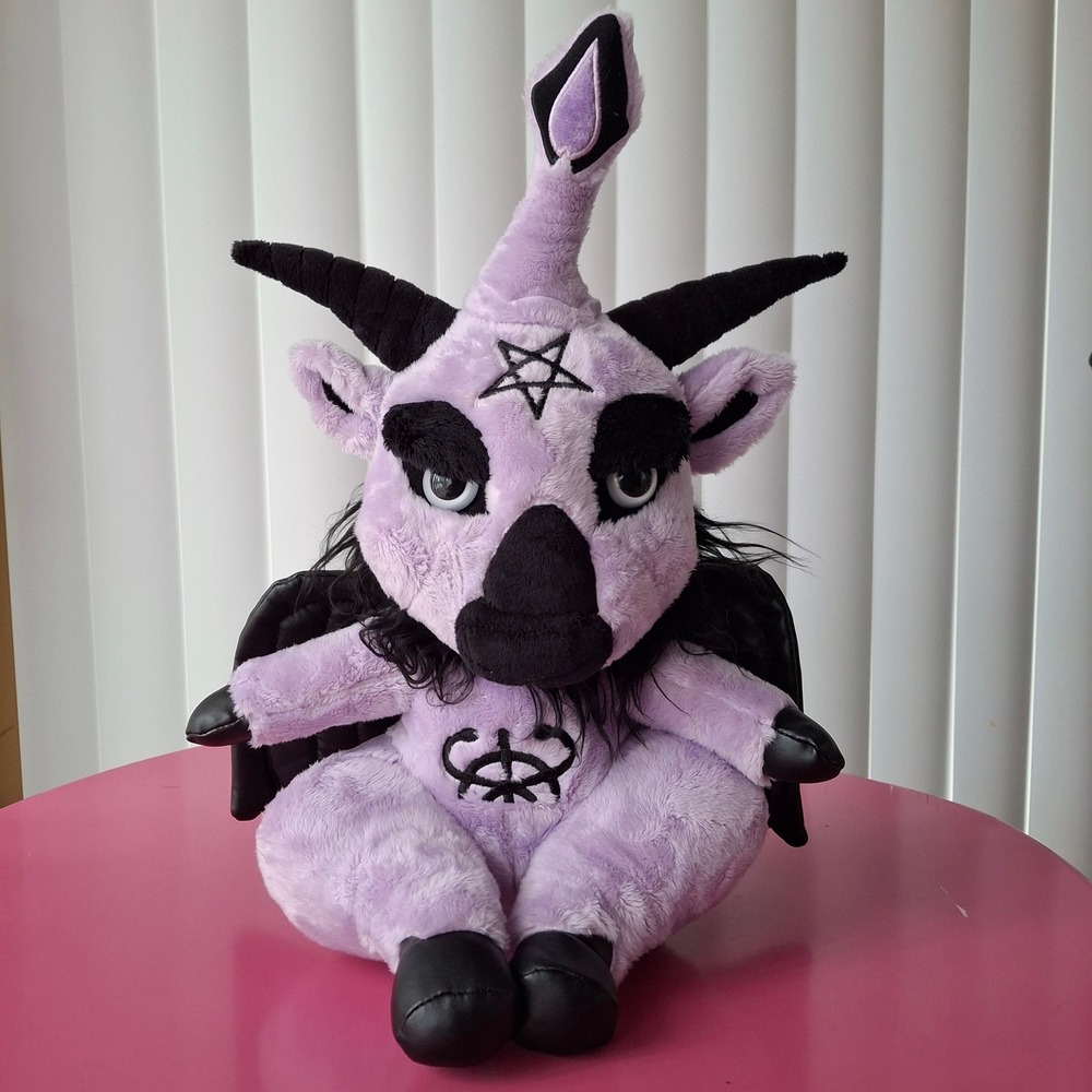 Killstar KREEPTURES Baphomet Plush Lavender Purple Black Gothic Occult Toy